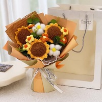 Buket Bunga Mawar Rajutan Tangan Siap Pakai, Hadiah Ulang Tahun dan Pernikahan untuk Pacar, Sahabat, dan Ibu