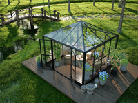 Serre de jardin PRO en polycarbonate et aluminium, style gazebo, avec toit en pente, véranda de jardin accessible, jardin d'hiver