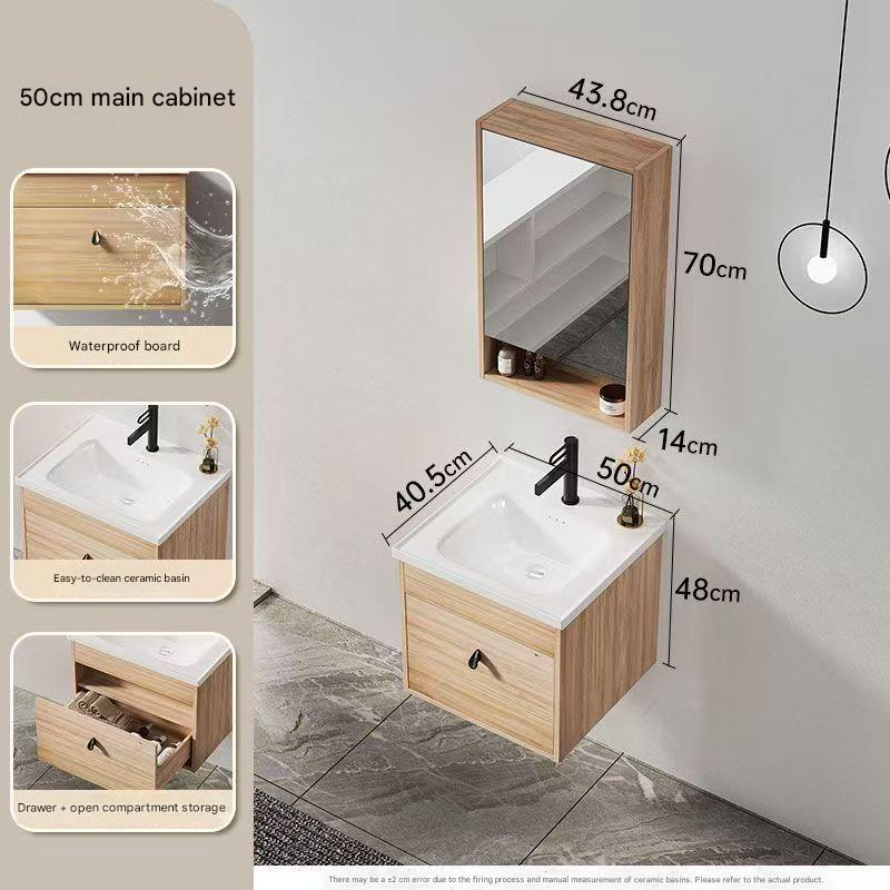 Évier 50 cm + armoire de toilette miroir standard
