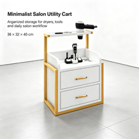 Chariot d'outils mobile pour coiffure, armoire de rangement de salon à 3 tiroirs avec roulettes universelles pour salon de coiffure