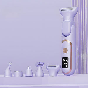 Rasoir rechargeable avec écran LCD, multi-têtes, pour le corps, le visage, les jambes, les aisselles, tête pivotante 5 en 1 pour femmes - Product Image 6