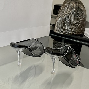 Sandalias de Tacón Transparentes de PVC con Pedrería, Diseño de Moda 2024, Nuevas Sandalias de Diseñador para Mujer, Pantuflas para Dama - Product Image 4