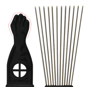 Peine para masaje del cuero cabelludo Playboy, forma de puño de acero inoxidable para el cuidado del cabello en salones y alivio del cuero cabelludo - Product Image 3