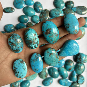 Pierres précieuses en turquoise iranienne naturelle de haute qualité, cabochons, pierres lâches, lisses, multicolores, fabriquées à la main par un designer - Product Image 2