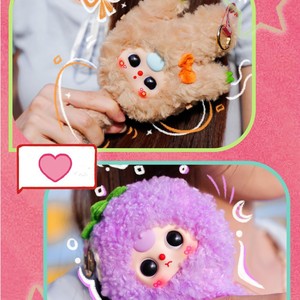 Baby Three Plush Toy With Hair Combing Function 8-Pack Blind Box For Kids Age 2-4 Years Cartoon Style <b>Gift</b> - Product Image 5