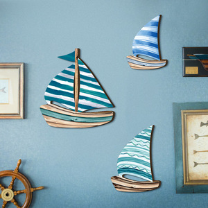 Mùa Hè Hải Lý Trang Trí Bằng Gỗ Treo Dấu Hiệu Cross-Biên Giới Đại Dương Thuyền Thuyền Mặt Dây Chuyền Tường Treo Tường Trang Trí Cho Bãi Biển - Product Image 2