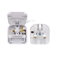 Adaptateur de prise BS1363-5 ECP EU 2 broches vers prise britannique 3 broches pour prise à broches plates avec 5 ampères 250v, mise à la terre, noir