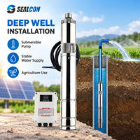 Pompe solaire submersible DC pour puits profond, pompe solaire submersible haute efficacité pour l'agriculture, 0,5 KW/0,67HP