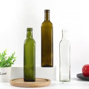 Vente en gros de bouteilles en verre rondes et carrées vides pour huile d'olive de 250 ml, 500 ml, 750 ml, 1 L, bouteille carrée pour sauce vierge avec bouchons en aluminium - Product Image 6