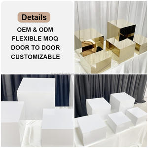 กล่องโชว์อาหารแบบแท่นวางสำหรับจัดเลี้ยงเค้กอะคริลิคสีขาวสำหรับร้านอาหารในโรงแรมจัดงานแต่งงาน - Product Image 2