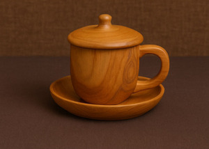 แก้วน้ำไม้สักธรรมชาติพรีเมียม เกรดอาหาร สำหรับใช้ในครัว - Product Image 2