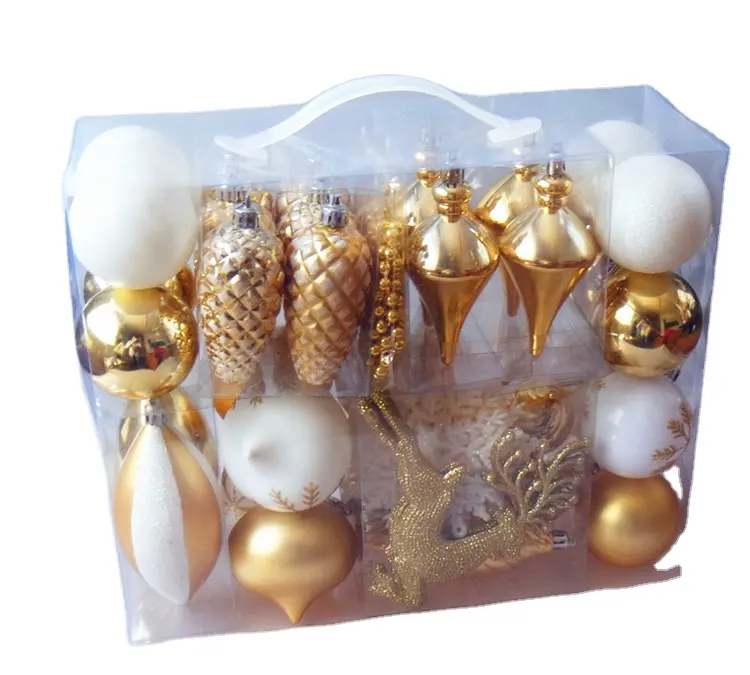 Gift Package for Xmas Tree Decorations Assorted Shatterproof Christmas Ball Seasonal Decorative Hanging Ornament