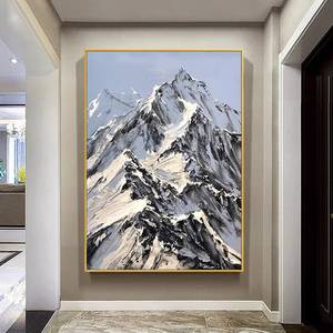 SQ abstracto montaña Nevada pintado a mano gran paisaje pintura al óleo sobre lienzo pintura texturizada moderna para sala <span class=keywords><strong>de</strong></span> estar dormitorio - Product Image 5