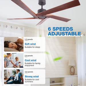 <span class=keywords><strong>Ventilador</strong></span> de <span class=keywords><strong>Techo</strong></span> LED de 55 Pulgadas con Control Remoto, 6 Velocidades, <span class=keywords><strong>Silencioso</strong></span>, WiFi Tuya, Moderno, para Decoración de Dormitorio, Certificado RoHS, <span class=keywords><strong>Sin</strong></span> <span class=keywords><strong>Luz</strong></span> - Product Image 3