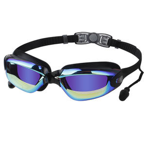 Lunettes de natation personnalisées pour femmes avec bouchons d'oreilles intégrés Lunettes de natation antibuée à vision large - Product Image 1