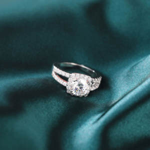 Somen anel de cobre zircônia cúbica 2ct, anel de compromisso noivado curvo em formato redondo tamanho 3.5-12 - Product Image 5