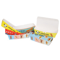 Boîte de papier d'emballage alimentaire imprimée à emporter personnalisée coréenne maïs chien emballage alimentaire boîte de nourriture conteneur Hot Dog plateaux en papier boîte à collation