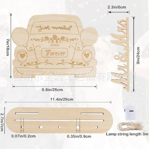 Décoration de table de mariage créative en bois, en forme de cœur, pour gâteau et vin, pour les jeunes mariés, pour signature de table. - Product Image 2