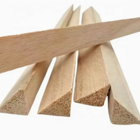 Tira de madera triangular para clientes de madera dura, tira de madera maciza, tira de madera de ángulo recto, Material de modelo de construcción DIY isósceles