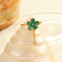 Vente en gros d'émail coloré fleur perle frange ensemble de bijoux hypoallergénique en acier inoxydable boucle d'oreille anneau ouvert accessoire assorti