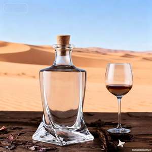 Carafe en or transparent de 750ml avec bouchon couronne Bouteille en verre de liqueur professionnelle OEM/ODM pour vodka whisky whisky <span class=keywords><strong>tequila</strong></span> brandy - Product Image 2
