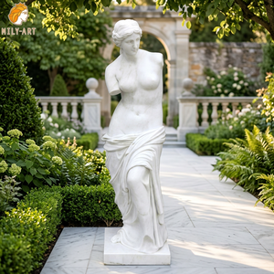 Statua <span class=keywords><strong>di</strong></span> <span class=keywords><strong>Venere</strong></span> in Marmo Bianco a Grandezza Naturale MLY, Scultura <span class=keywords><strong>di</strong></span> Afrodite Intagliata a Mano, Personalizzabile, per <span class=keywords><strong>Giardino</strong></span> Esterno, in Vendita - Product Image 1