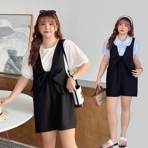 Camiseta sin mangas negra de punto para mujer Runqi con detalle de lazo N8648, talla grande, corte holgado - Product Image 4