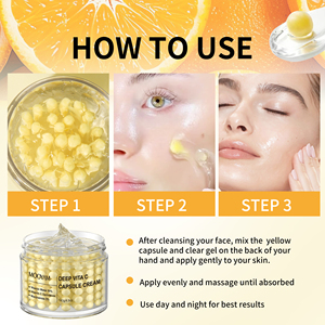 Crème Hydratante Visage Anti-Âge en Capsules à la Vitamine C Intense et Dorée Effet Gelée Marque Blanche - Product Image 3