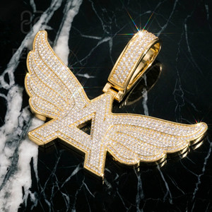 จี้เพชรทรงกลมแบบฮิปฮอป 3 มิติ ประดับเพชรโมอิสซาไนต์ VVS ได้รับการรับรองจาก GRA เงินแท้ 925  แบบ Iced Out สั่งทำได้ จี้ตัวอักษรเพชรทรงกลมสำหรับผู้ชาย - Product Image 1