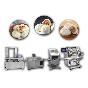 Satılık kaliteli büyük otomatik PLC cihazı Rheon börek hazırlama makinesi domuz topuz üretim hattı