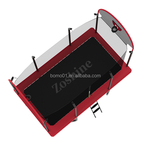 Zoshine Eco-friendly 10x14FT Rectangular Outdoor Home Trampoline Polygonal Safety Net Reversible With Double Basketball <strong>Hoops</strong> - Product Image 6