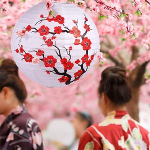 Farol de Papel Chino Japonés con Diseño de Flor de Cerezo Roja para Decoración de Restaurantes de Estilo Oriental, Hogar, Bodas <span class=keywords><strong>y</strong></span> Fiestas - Product Image 5