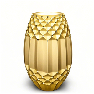 Macetas de cristal de lujo con diseño de flor de diamante, florero de vidrio brillante para centros de mesa de boda, decoración de mesa, elegante maceta. - Product Image 5