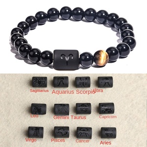 Nouveau bracelet classique élastique unisexe en alliage avec perles en œil de tigre et agate multicolores pour anniversaire - Product Image 2