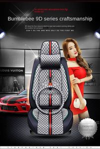 Ensemble complet de 9 pièces tendance pour toutes les saisons, housses de siège de voiture universelles de luxe pour femmes, en tissu - Product Image 3
