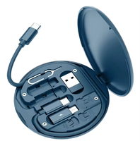 Kabel Data Pengisian Daya Super Cepat Magnetik Portabel untuk Ponsel Android Tipe-c, Kabel Pengisian Daya Flash, Kotak Penyimpanan Kabel Pengisian Daya