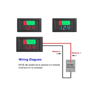 Indicateur de capacité de batterie LED 12V 24V 36V 48V 60V, voltmètre, testeur de tension numérique pour affichage du niveau de charge de la batterie de voiture M119
