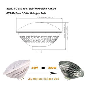 Par56 LED <b>Bulb</b> Replacement <b>Halogen</b> <b>Bulb</b> Stage Lighting Gx16d Par56 LED Disco Light <b>Bulb</b> Lamp Dimmable - Product Image 2