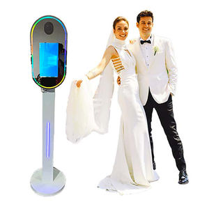 Accessoires PT : Cabine photo rotative murale avec logiciel Magic Mirror, impression IA, zone tunnel, ballons et support - Product Image 1