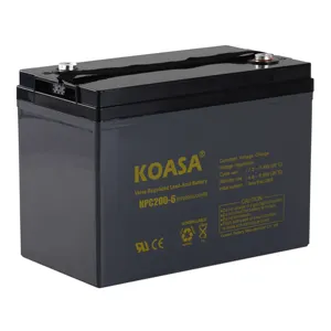 KOASA הנמכר ביותר NPC220-6 עמוק מחזור סוללה 6V 220AH אטום עופרת חומצת סוללה נטענת סוללה עבור מערכת אזעקה