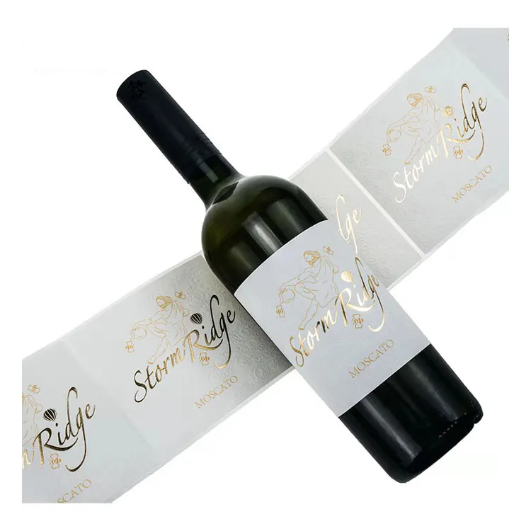 Custom Wine Label Texture Paper Luxury Wine Bottles Labels Sticker