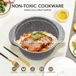 Ensemble de casseroles de luxe en aluminium moulé sous pression antiadhésif pour cuisine, revêtement antiadhésif en marbre haute température, revêtement en granit - Product Image 5