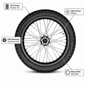 Ensamblaje de Rueda Surron Light Bee X CNC de <span class=keywords><strong>Fibra</strong></span> de Carbono y Acero Inoxidable / Neumático 90-19 Modificado para Bicicleta Eléctrica de Cross - Product Image 3