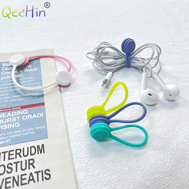 Mini Colorful Portable Tidy Bundling Organizing Wrap Cord Organizer Magnetic Cable Clip Magnetic Twist Ties