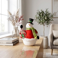 Bonhomme de neige en peluche rouge avec inscription Joy pour la décoration de table de Noël, vente en gros