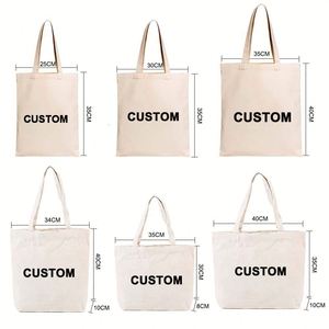 Sac fourre-tout en toile de coton réutilisable avec logo personnalisé pour femmes, shopping, plage - Product Image 4