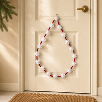 24 étoiles en papier moravian pour décoration de Noël, guirlande murale, perles blanches et rouges pour les fêtes, à suspendre