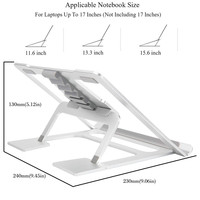 Harga Pabrik Stand Laptop Aluminium 4mm 6 Tingkat Ketinggian Dapat Disesuaikan Penyangga Notebook Desktop Lipat Dudukan Komputer Custom