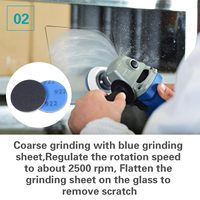 Kit de réparation des rayures en oxyde de silicium UerGlass avec tampons abrasifs dans un étui souple pour la réparation des fenêtres, des portes, des murs et des tables