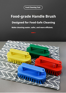 Lebensmittelechte Farbcodierte Hygiene-Reinigungsbürste mit Harten Borsten Plastik-Schrubbürste Blau mit Eisengriff - Product Image 4